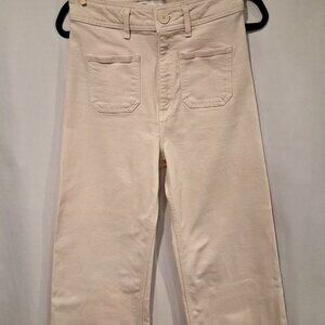 Zara, Off White, High-waisted, Womens Bottoms